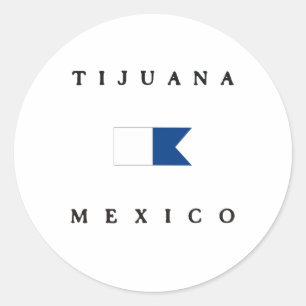 Tijuana Mexico Alpha Duikvlag Ronde Sticker