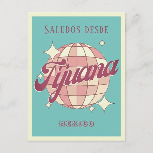 Tijuana Mexico Retro  Partij Briefkaart (Voorkant)
