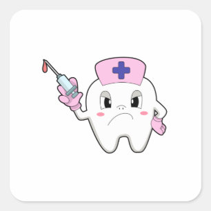 Tik als zuster met spuit.PNG Vierkante Sticker