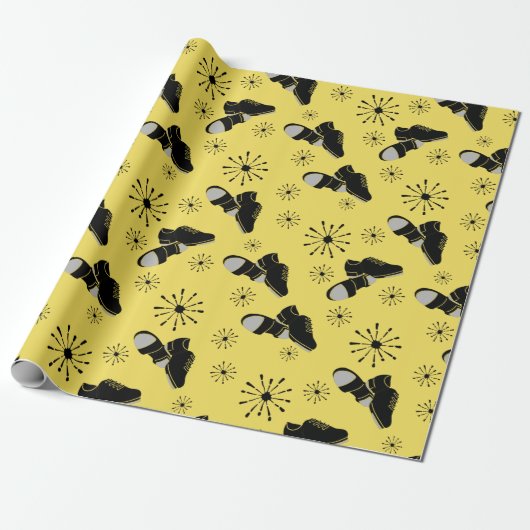 Tik Dancers Tap Shoes Patterned Cadeaupapier (Uitgerold)