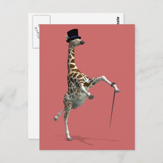 Tik dansende Giraffe Briefkaart (Voorkant / Achterkant)