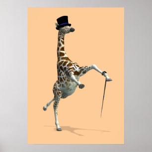 Tik dansende Giraffe Poster