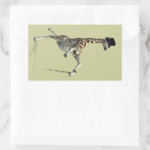 Tik dansende Giraffe Rechthoekige Sticker (Tas)