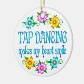 Tik dansende glimlach keramisch ornament (Links)