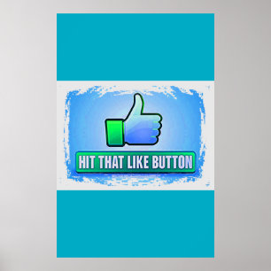 Tik die Like-knop Uitnodigingen & Aankondigingen Poster