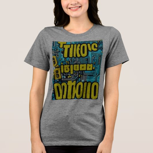 Tik Glitch Tri-Blend Shirt (Voorkant)