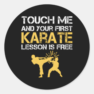 Tik me aan en je eerste Karate Lesson is gratis Ronde Sticker
