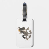 Tik met Cartoon om Wildebeest Bagagelabel te danse (Achterkant verticaal)