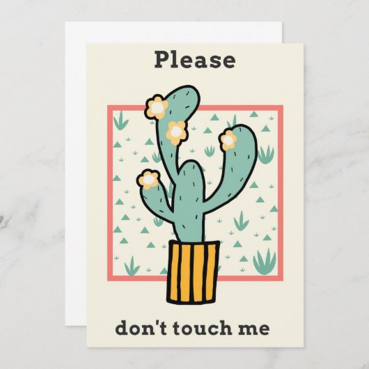 Tik niet op Cactus Save The Date (Voorkant / Achterkant)