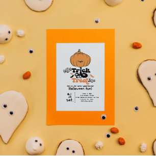 Tik of behandel schattige pompoen aangepaste uitno kaart