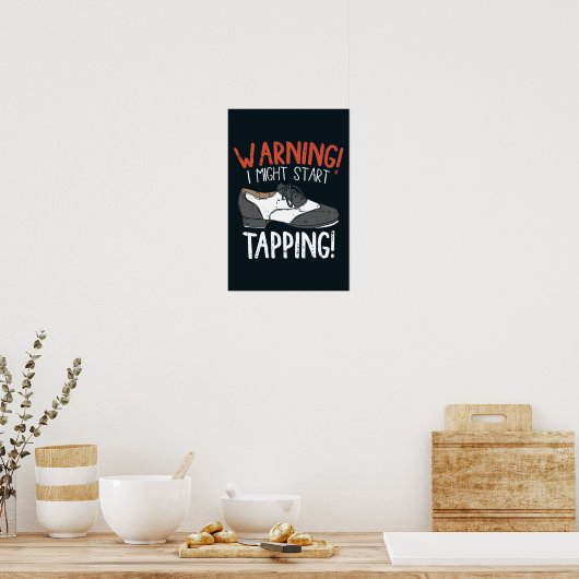 Tik op Dance Pun Rhythm en Dansend Shoe Poster (Keuken)