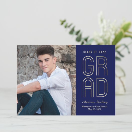 Tik op een EDITABLE KLEUR-Afstuderen van klasse Kaart (Staand voorkant)