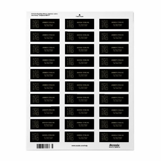Tik op het label Class Afstuderen Address Label (Full Sheet)