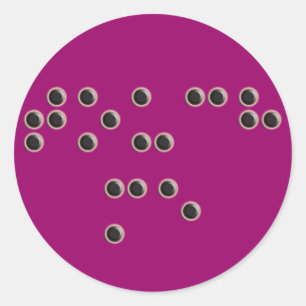 Tik op mij (braille) ticker ronde sticker