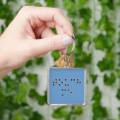 Tik op mij (braille) vierkante Sleutelhanger (Hand)