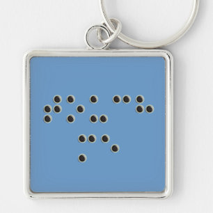 Tik op mij (braille) vierkante Sleutelhanger