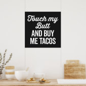 Tik op Mijn Butt Funny Quote Poster (Keuken)