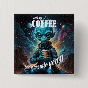 Tik op Mijn koffie Vierkante Button 5,1 Cm