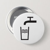 Tik op watersymbool ronde button 7,6 cm (Voorkant /achterkant)