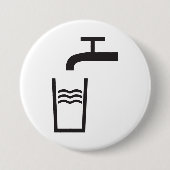Tik op watersymbool ronde button 7,6 cm (Voorkant)