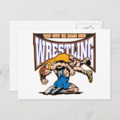 Tik op Wrestlers Briefkaart (Voorkant / Achterkant)