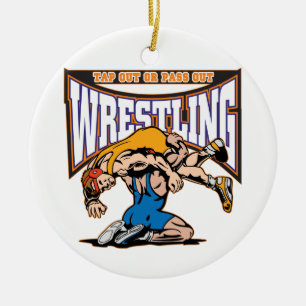 Tik op Wrestlers Keramisch Ornament