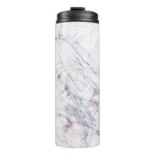 Tik van Roos White en Grey Marble Swirl Chic Trend Thermosbeker