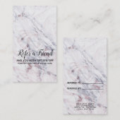 Tik van Roos witte en grijze marmer Verwijs een vr Aanbevelingskaartje (Voorkant / Achterkant)