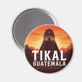 Tikal Guatemala Sunset Travel Magneet (Voorkant / Achterkant)