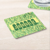 Tiki aangepaste Oerwoud Vibe Vierkante Kartonnen Onderzetter (Schuin)