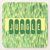 Tiki aangepaste Oerwoud Vibe Vierkante Kartonnen Onderzetter (Voorkant)