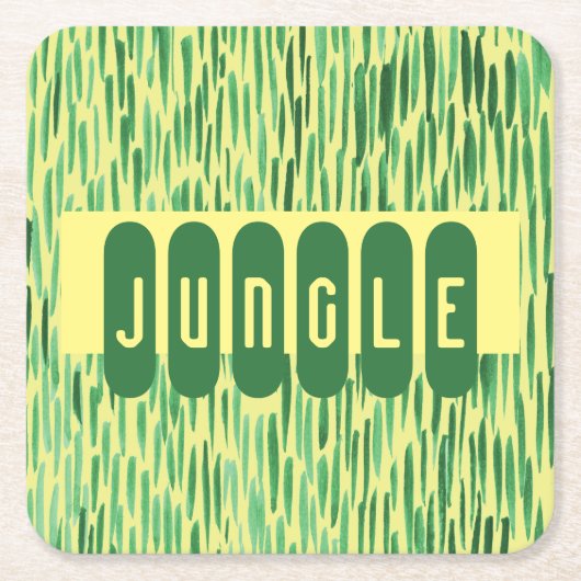 Tiki aangepaste Oerwoud Vibe Vierkante Kartonnen Onderzetter (Voorkant)