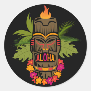 Tiki Aloha Ronde Sticker