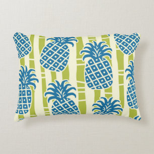 Tiki-ananas-bamboestrepenpatroon Accent Kussen