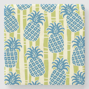 Tiki-ananas-bamboestrepenpatroon Stenen Onderzetter