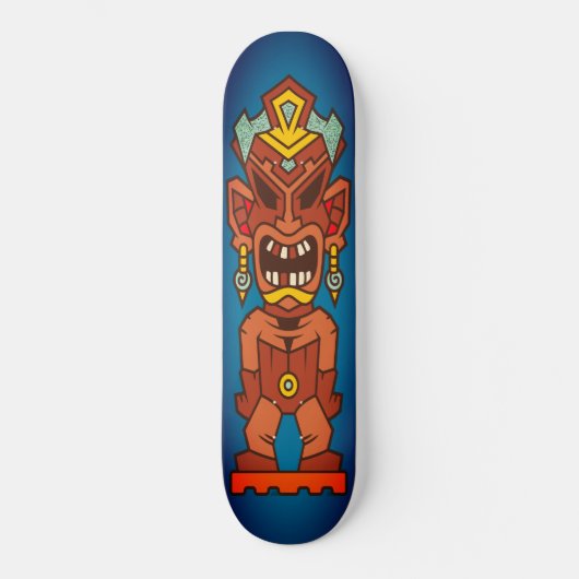 Tiki Angry Rotting Teeth Totem Skateboard (Voorkant)