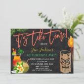 Tiki Bar Birthday Party Invitation Kaart (Staand voorkant)