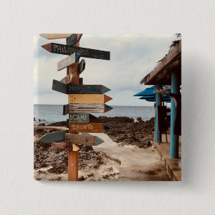 "Tiki Bar" Fotografie-Button door Willowcatdesigns Vierkante Button 5,1 Cm