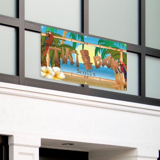 Tiki Bar in Paradise Spandoek (Buitenkant Gebouw)