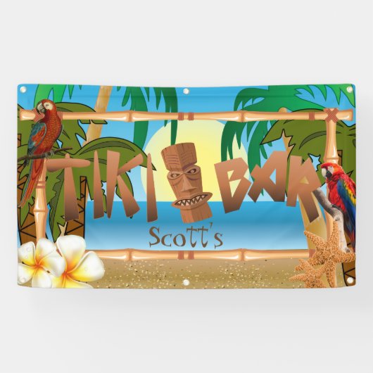 Tiki Bar in Paradise Spandoek (Horizontaal)