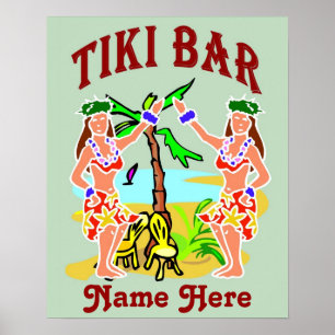 Tiki Bar, naam toevoegen Poster