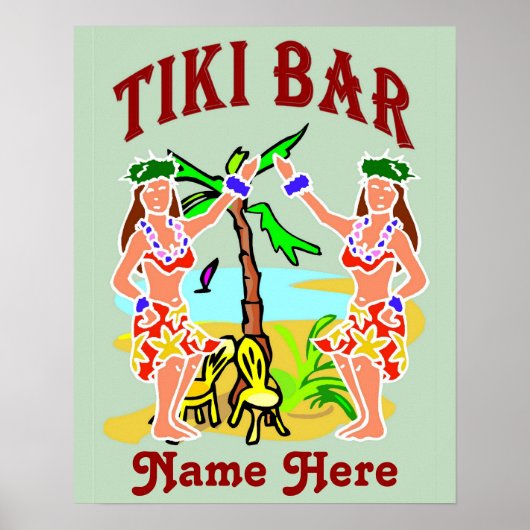 Tiki Bar, naam toevoegen Poster (Voorkant)