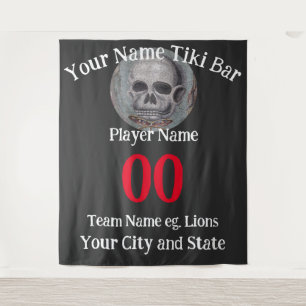 Tiki Bar-nummer naam stadstaat slogan T-Shirt Wandkleed