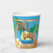 Tiki Bar-ontwerp - Personaliseren Papieren Bekers (Voorkant)