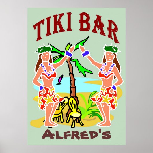 Tiki Bar-teken Poster (Voorkant)