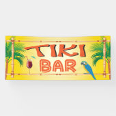 Tiki Bar tropisch strandfeest Spandoek (Horizontaal)