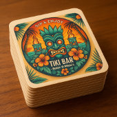 Tiki Bar Tropische Drinken Party Decor - Vierkante Kartonnen Onderzetter
