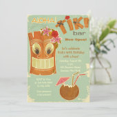 Tiki Bar-uitnodiging Kaart (Staand voorkant)