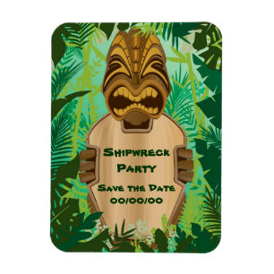 Tiki Beach Save-the-Date Magneet