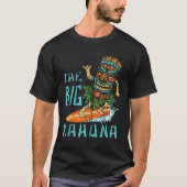 Tiki Big Kahuna Surfer Funny Tropical Hawaiian Fat T-shirt (Voorkant)